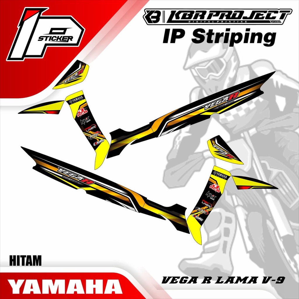 VEGA R LAMA striping VEGA R LAMA motor YAMAHA motor sticker variasi Racing V-9 (cod) stiker