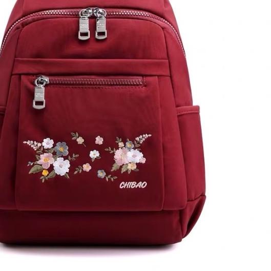 ○ Tas Wanita Import Ransel CHIBAO CB354 354 CB00381 00381 Bordir Bunga - Red ✬