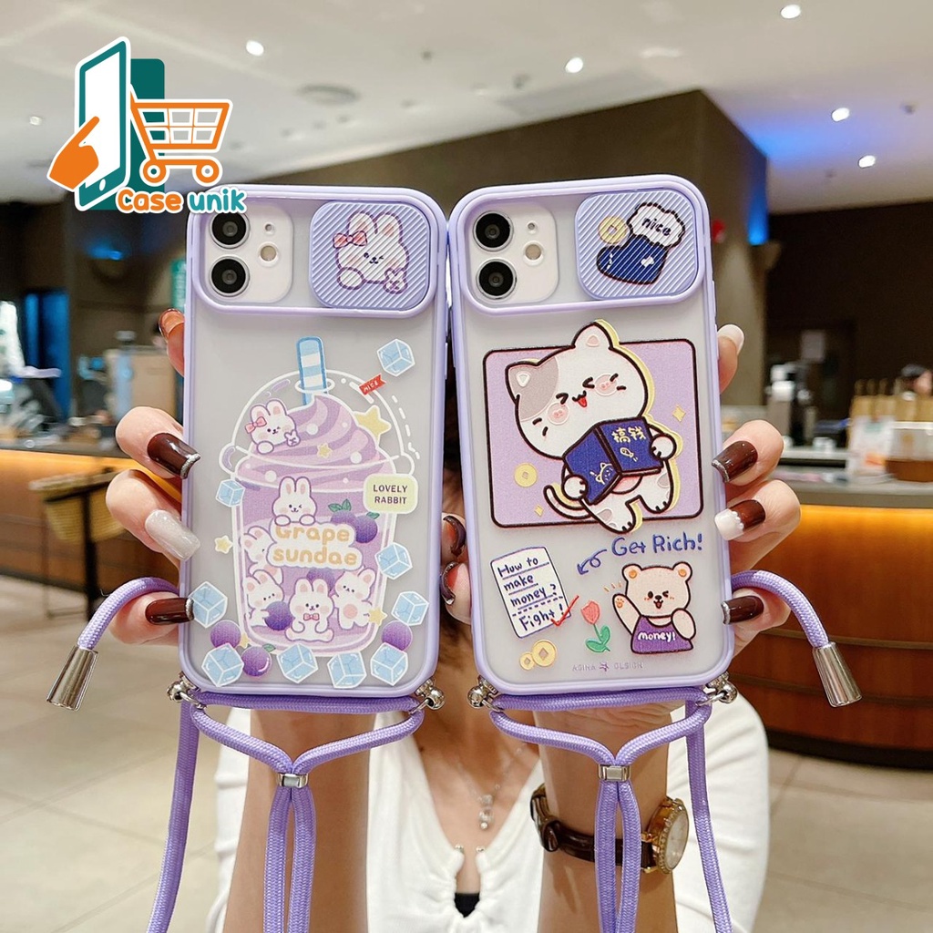 SS197 SOFTCASE SLINGCASE LAYARD  SLIDE KARAKTER OPPO A54 A3S A1K A5S F9 A7 A74 A12 A11K F1S A59 A39 57 A74 RENO 4 5F CS3530