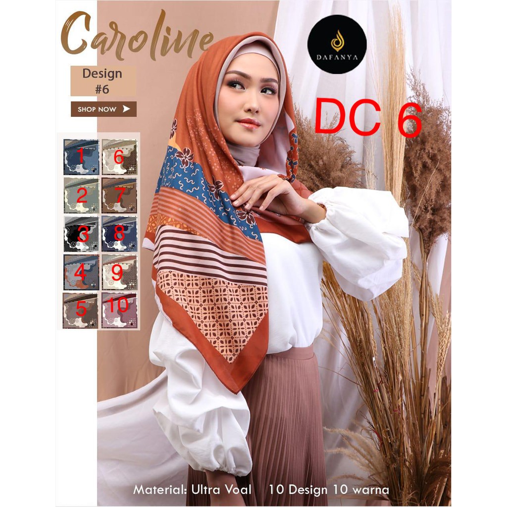 Hijab Segiempat DC6 CAROLINE by DAFANYA ULTRA VOAL Scarf Segi empat
