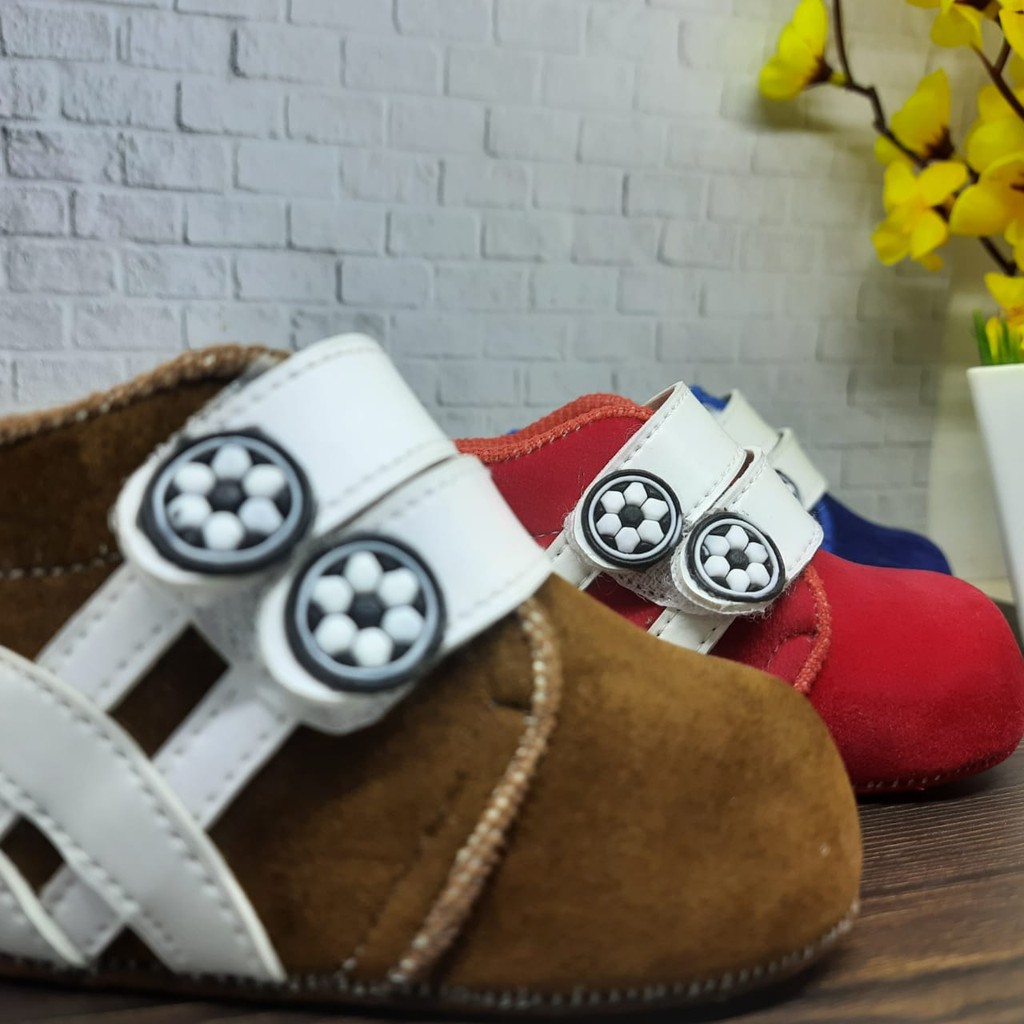 SEPATU PREWALKER BABY BAYI LAKI-LAKI BOLA 0-12 BULAN JARING GP07