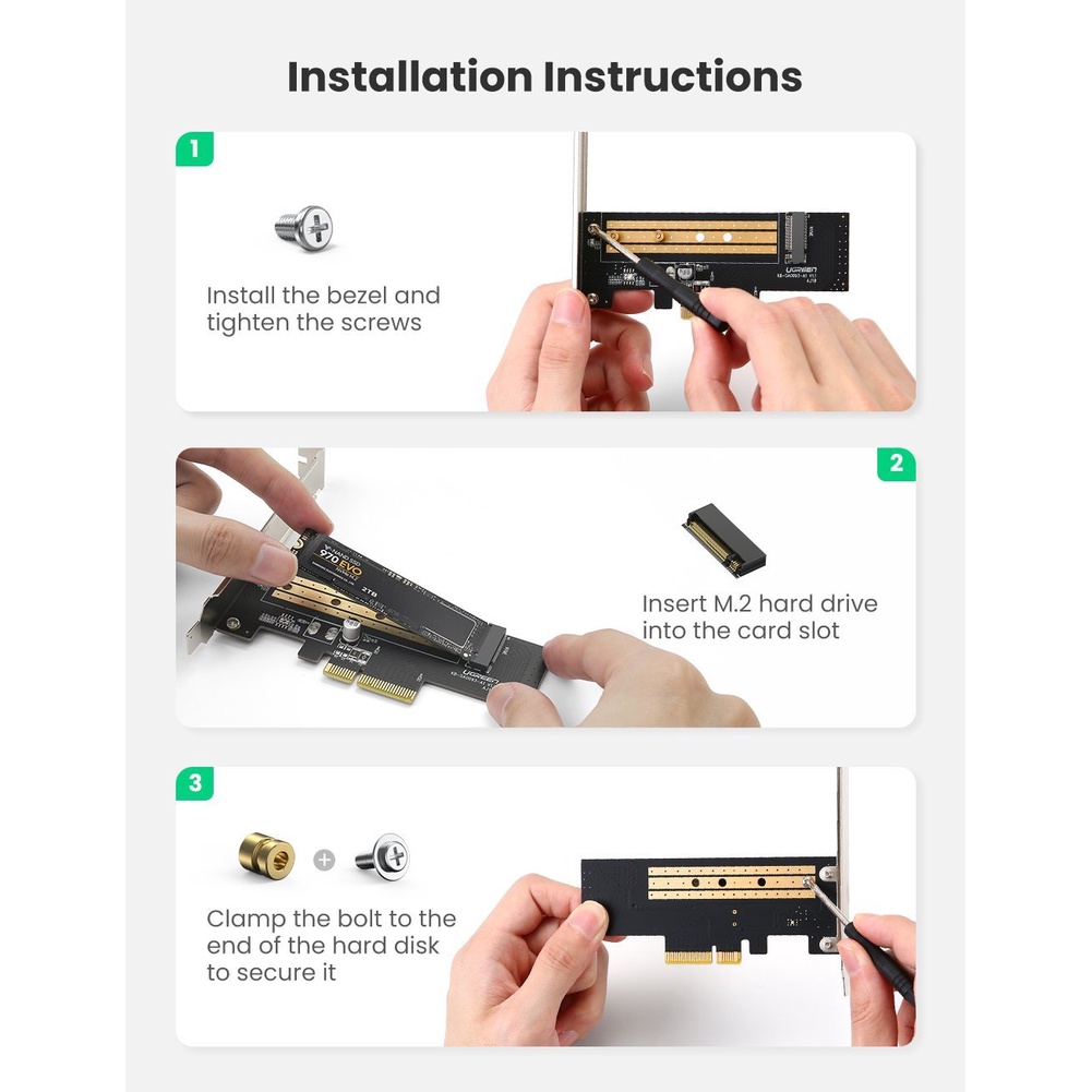 UGREEN SSD M.2 NVME to PCIe x4 Adapter Expansion PCIe 3.0