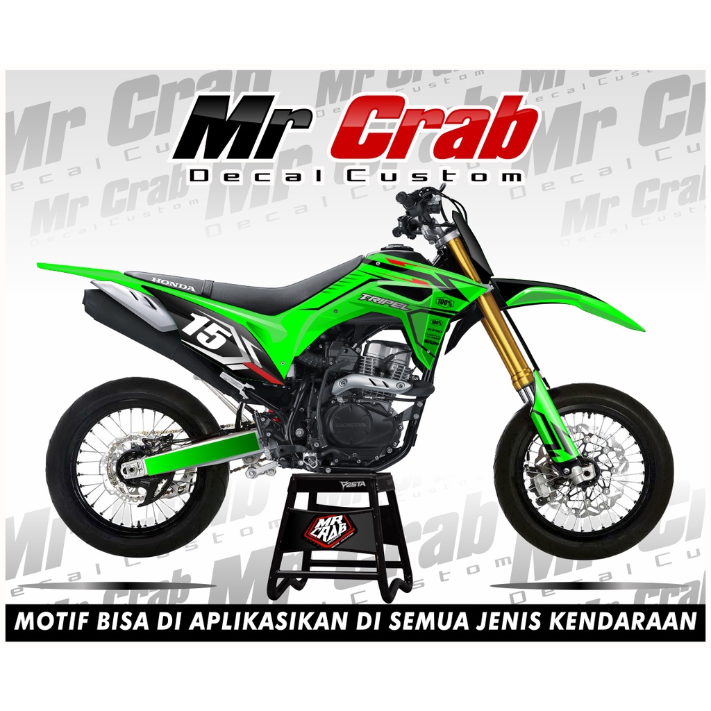 decal stiker crf 150 l full body Tripel Hijau - Supermoto