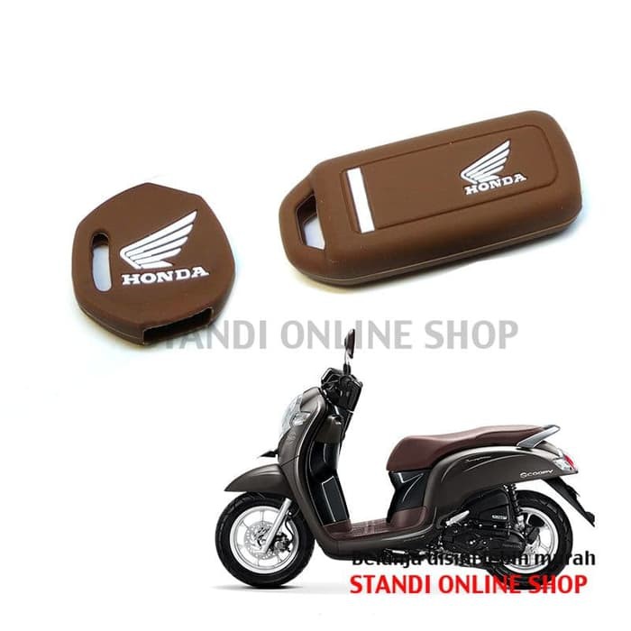 Kondom Kunci Silikon Remote Motor Honda All New Scoopy Komplit Coklat