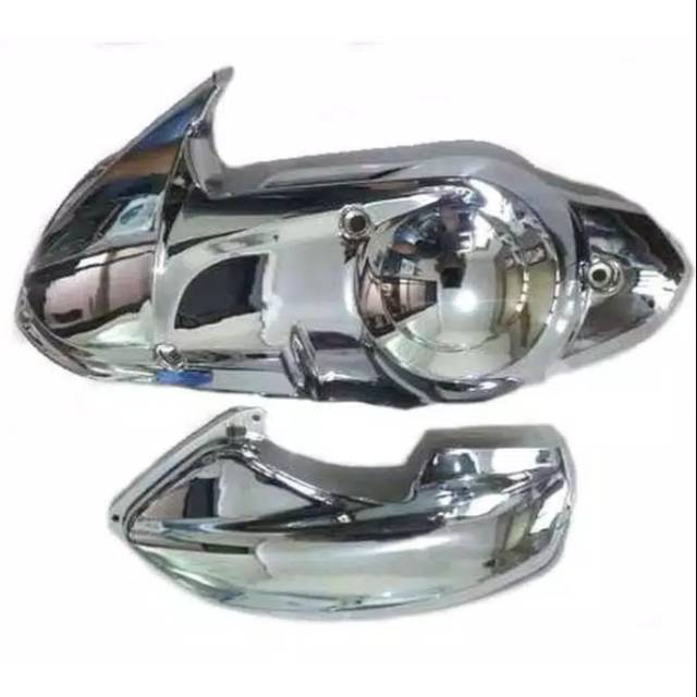 Cover CVT Yamaha Nmax Chrome Chrom + Tutup Filter Hawa Nmax Chrome