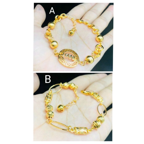 Damk03. Gelang tangan xuping wanita lapis emas dgn mata zircon ukuran 18-20 cm