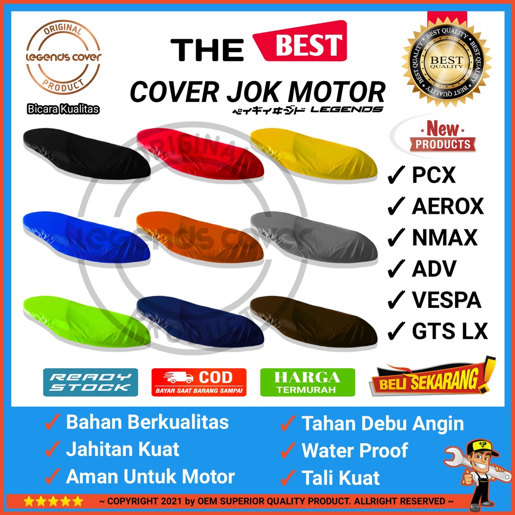 Cover Jok Nmax Vespa Pcx Adv Lexi Vario Scoopy Aerox Beat Genio / Sarung Jok Motor Universal / Terlaris