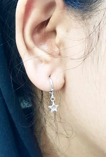 Anting wanita anting bintang lapis emas putih samgat simple