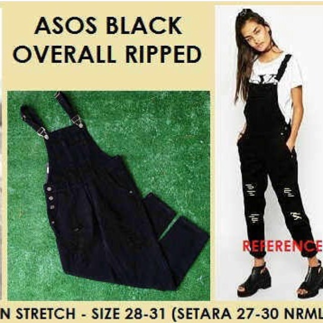 Asos black overall ripped Jeans