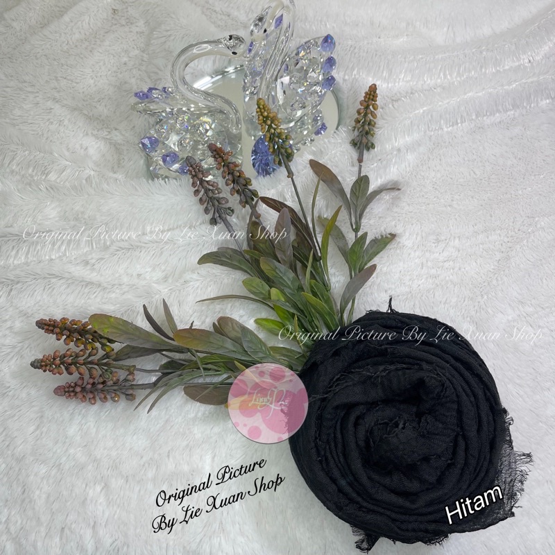 Pasmina Crincel Murah Pasmina Kusut Pasmina Negro-Hitam