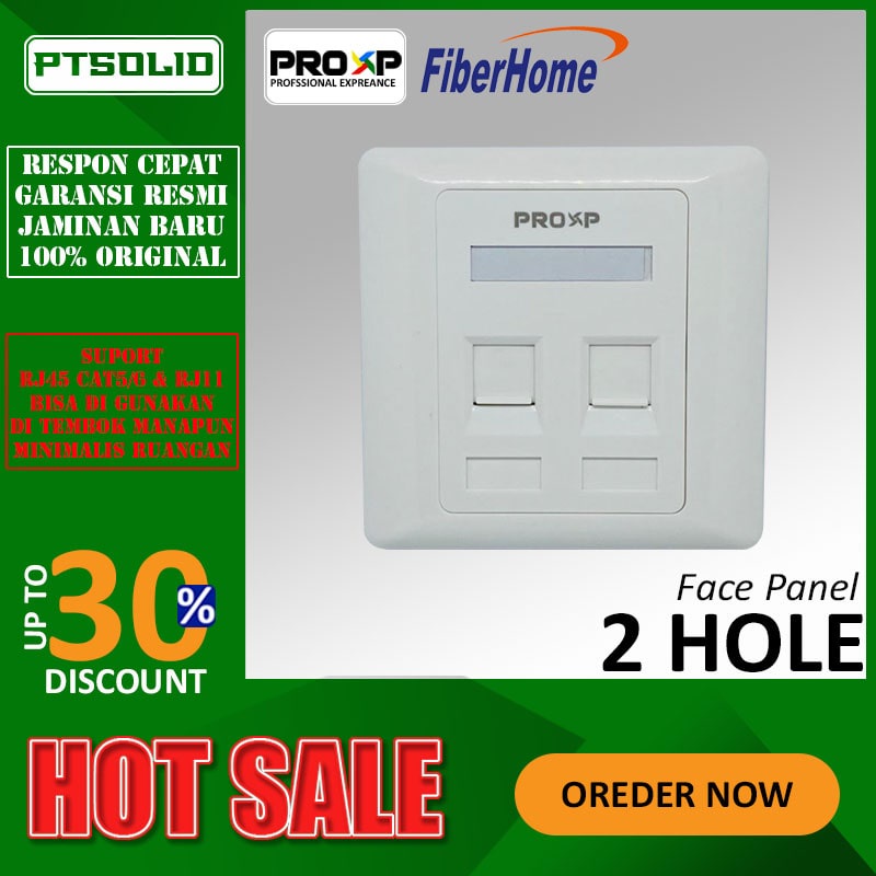 PROXP Face Plate/Face Panel 2 Hole - Kompatibel Modular jack RJ45/RJ11