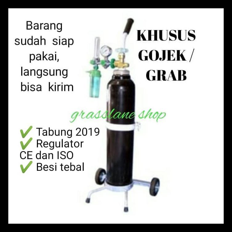 Tabung oksigen 1 m3 komplit (tabung, troly,regulator,selang oksigen) HEMAT