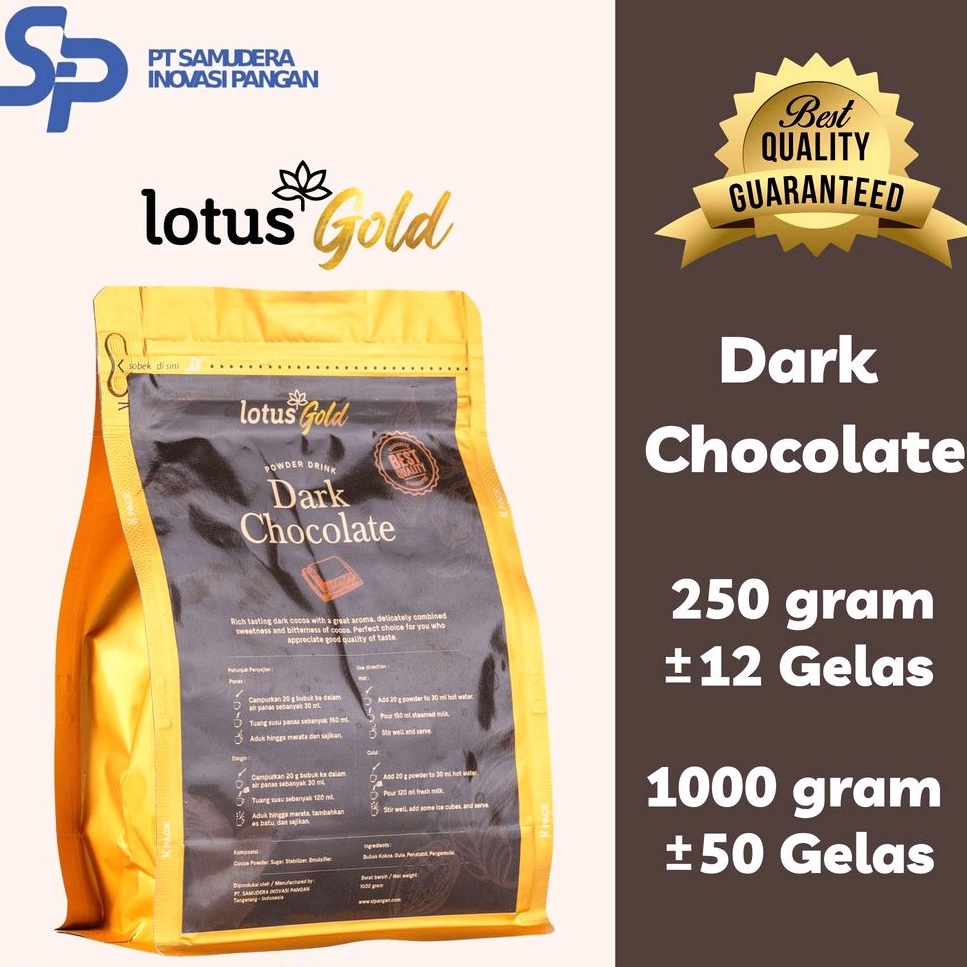 

Lotus Gold Premium Dark Chocolate Powder - Bubuk Minuman Rasa Coklat Premium