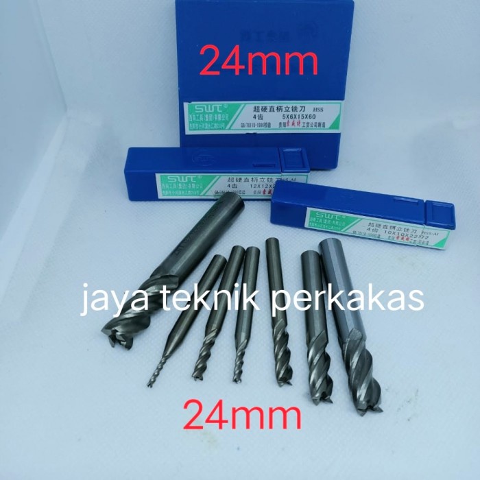 endmill swt hss 24mm - mata bor endmil 4f - mata bor besi endmill hss