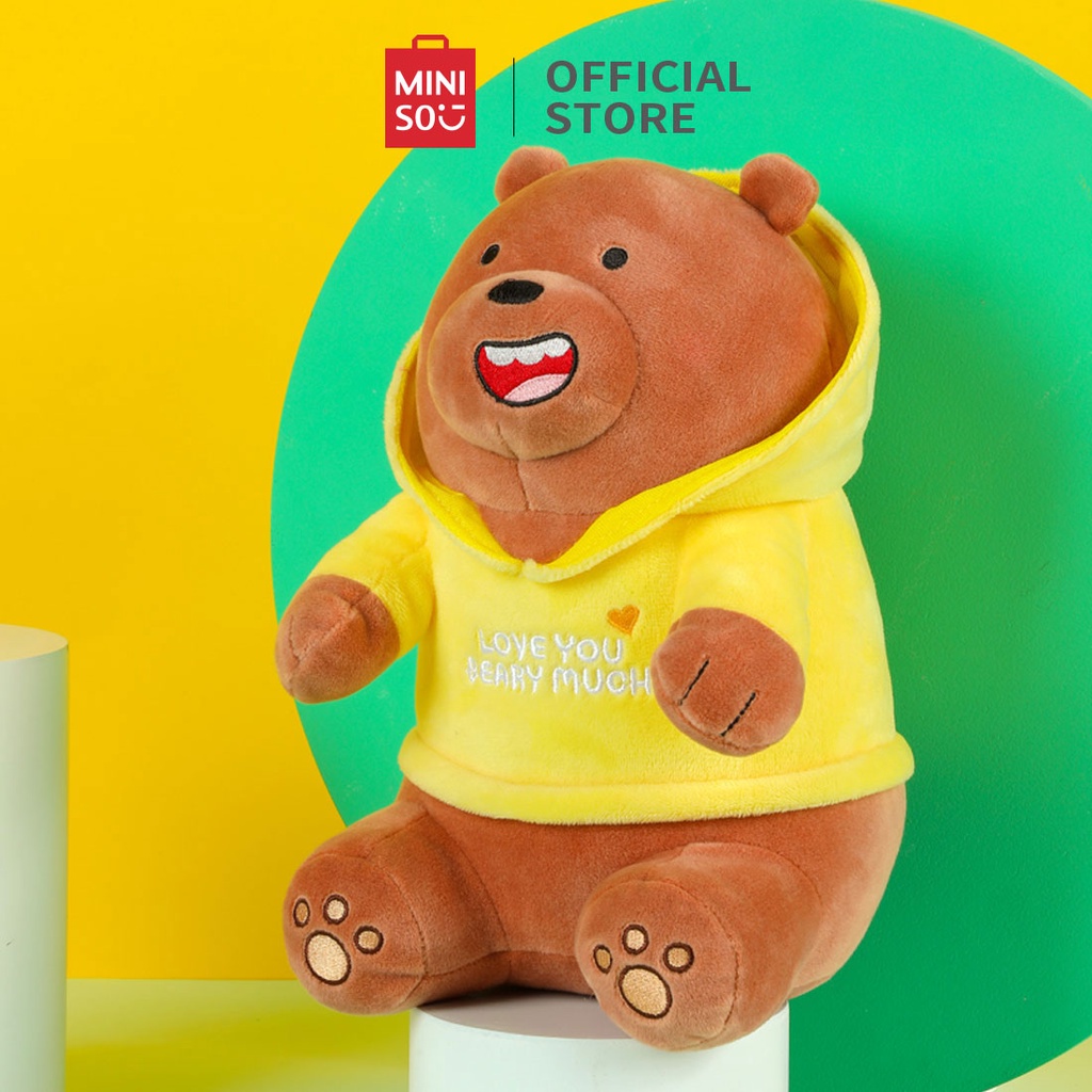 MINISO we bare bears Boneka Bantal Cute Bear Pakai Sweater Original Lembut Ramah Kulit Toy