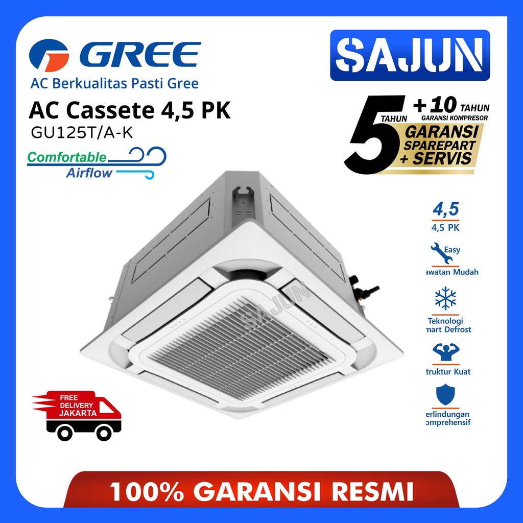 GREE GU125T/A-K AC Cassette U Match Series Standard 4,5 PK 3 Phase