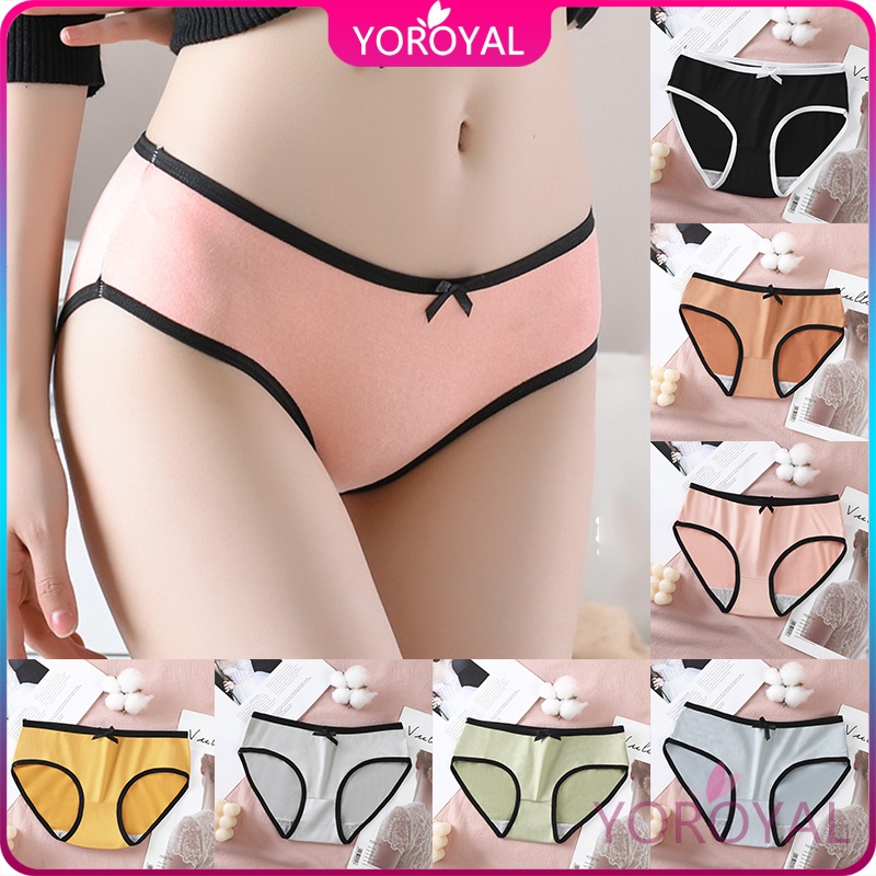 [COD] YOROYAL Celana Dalam Wanita Underwear Cewek Polos CD Panties Sexy Gaya Korea Bahan Katun