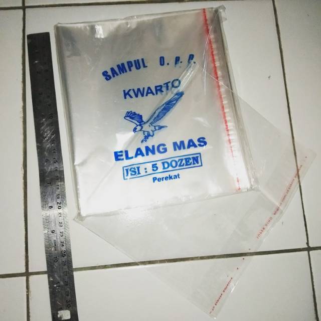 

4 pcs Sampul plastik buku berperekat ukuran kuarto ecer