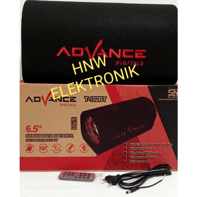 speaker subwoofer aktif 6.5" advance bluetooth T102BT T 102 BT 6.5 inch 6 in 6,5inch