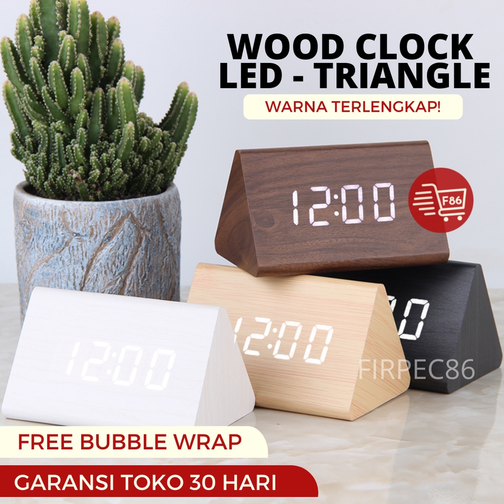 Jam Weker Alarm Kayu Digital Voice Control / JAM KAYU DIGITAL / JAM WEKER KAYU DIGITAL LED Triangle