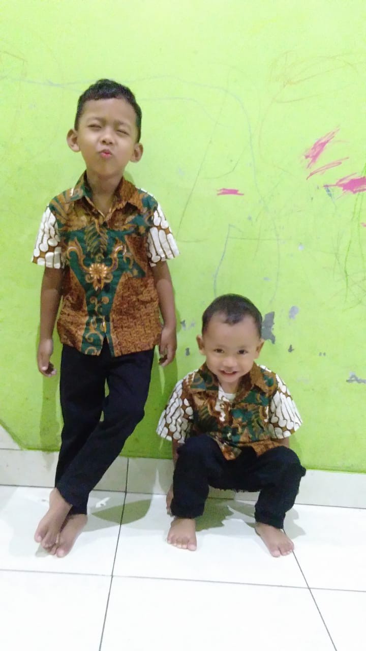 Batik Couple Keluarga Sania Ruffle Ori Ndoro Jowi Dnt Motif Merpati Hijau