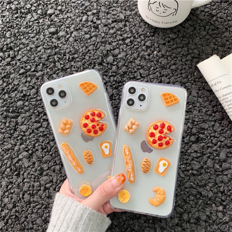 Pizza Bakery Case iPhone Oppo Vivo Xiaomi Samsung Realme C17 C15 C12 S1 F11 V15 V17 Pro Note 20 S20