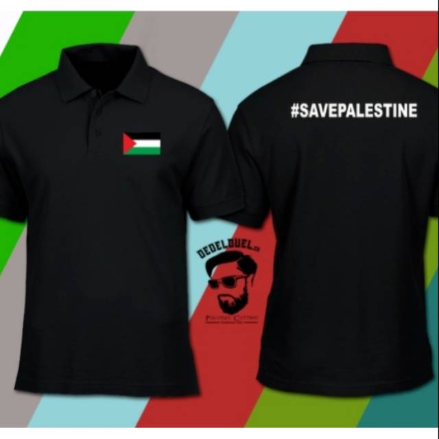 Polo shirt save palestina . Kaos krah murah
