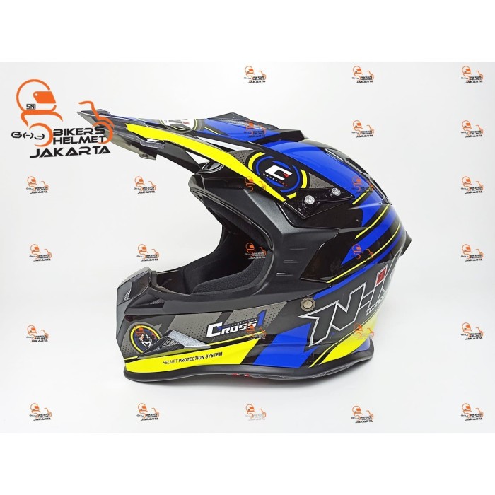 NHK HELM CROSSONE SPACE BLACK BLUE TRAIL MOTO CROSS - M