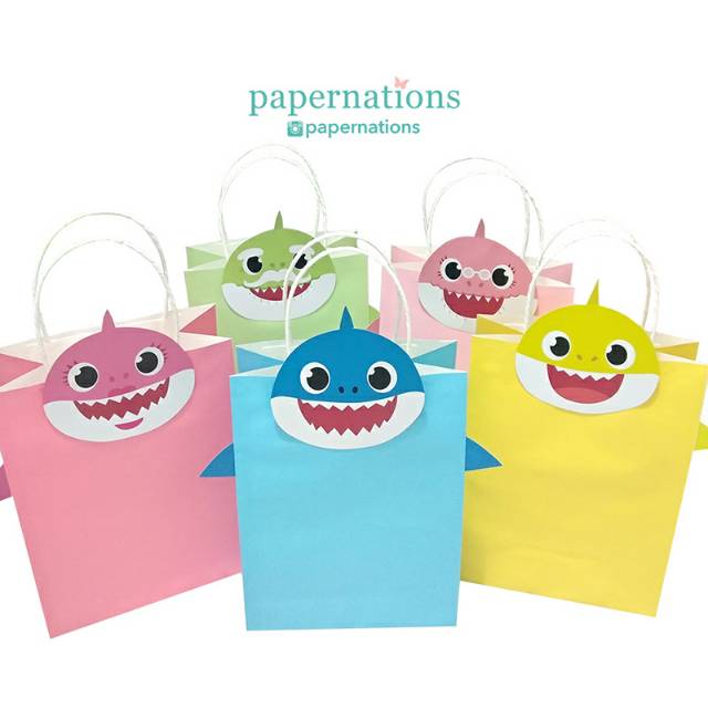 

Paper Bag Baby Shark / Baby Shark Paper Bag / Goodie Bag Baby Shark