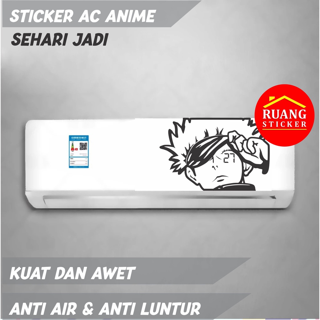 STIKER AC AIR CONDITIONER ANIME GOKU ONE PIECE JUJUTSU KAISEN LUFFY GOJO HOLOGRAM/NON HOLOGRAM CUSTOM STICKER