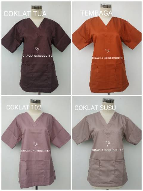 READY STOCK! GRACIA SCRUBSUITS - jas lab / laboratorium / baju laboran MURAH