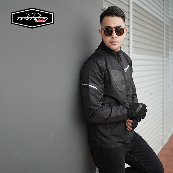 JAKET MOTOR RIDING RAPID BLACKHAWK PRIA PARASIT PREMIUM COMBO CARBON