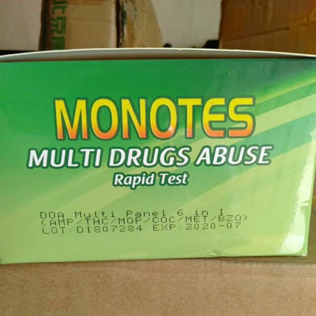 Rapid test monotes multidrugs 6 (AMP / MOP / THC / MET / COC / BZO ) Urine test