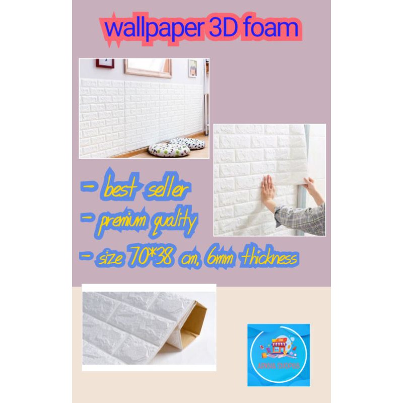 wallpaper dinding 3D foam 6 mm murah