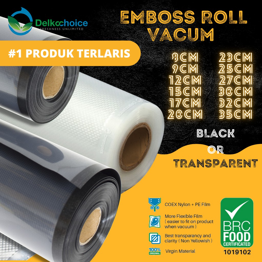 PLASTIK VACUUM / VACUM / VAKUM EMBOSSED / EMBOSS / EMBOS ROLL - DELKOCHOICE