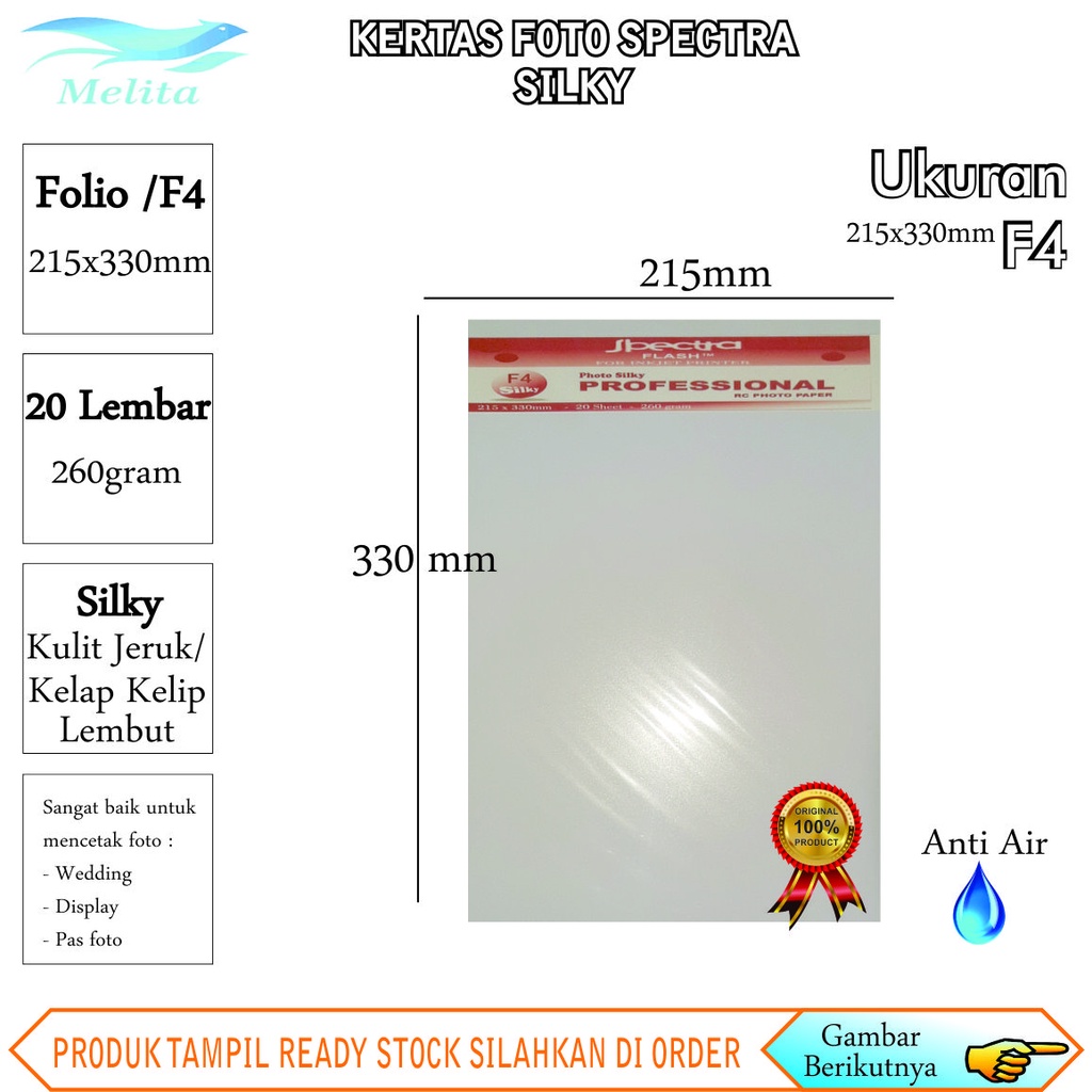 Kertas Foto F4 Silky paper foto spectra 260gram