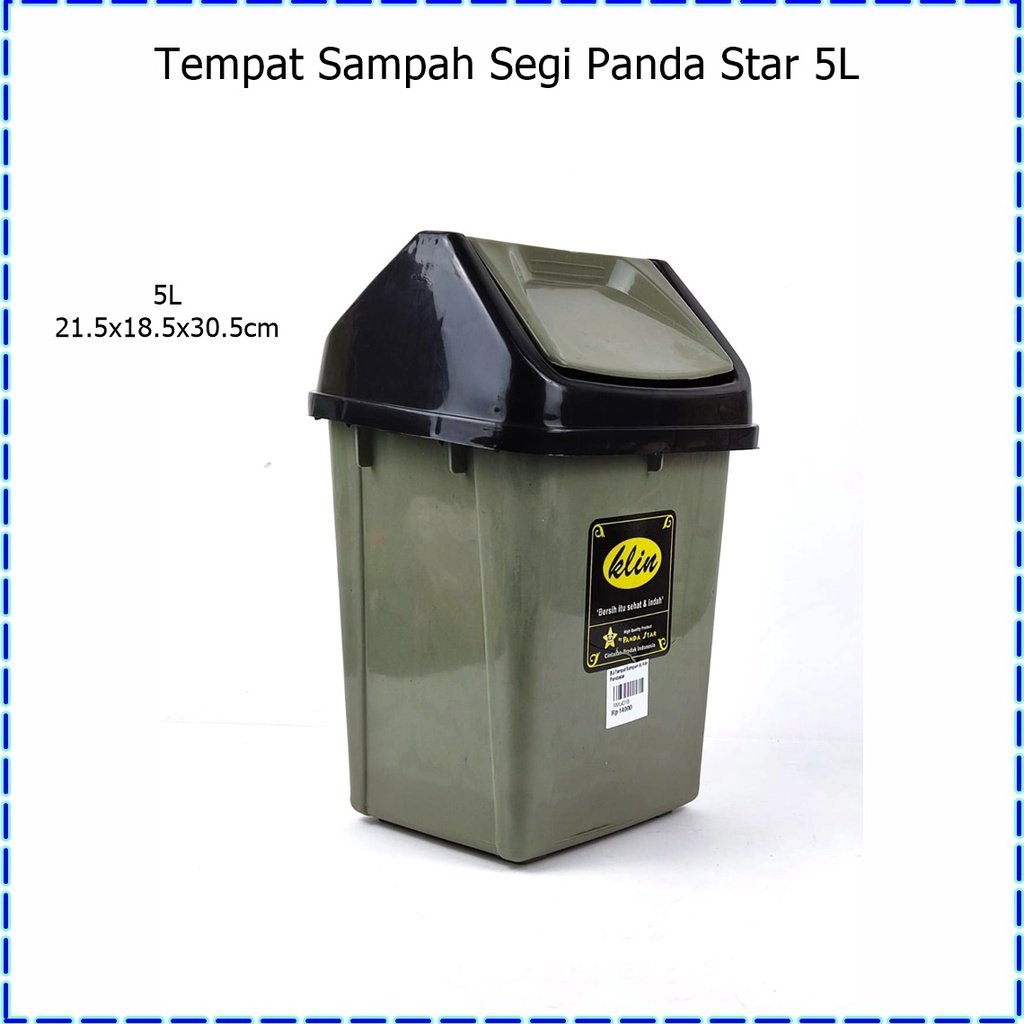 Tempat Sampah Tutup Segi 5L