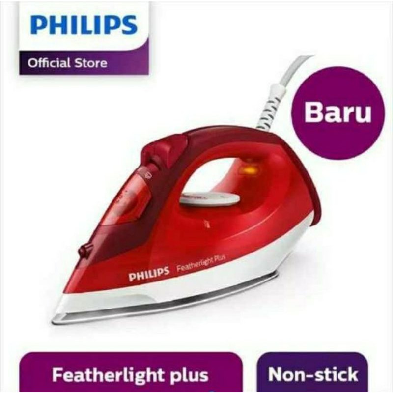 Setrika Uap Philips GC1424 Featherlight Plus Gosokan Uap Philips GC 1424 Original Garansi Resmi