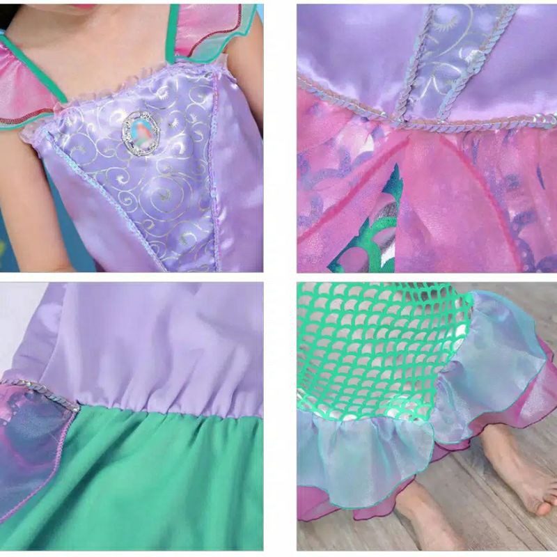 Dress anak mermaid princess ariel kostum cost play