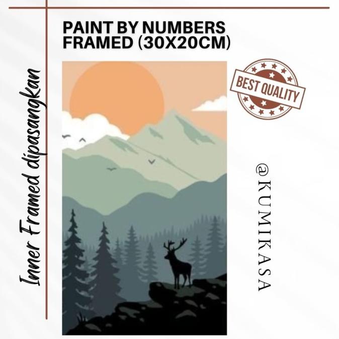 

DIY painting by number 30x20 kerajinan tangan - PINE FOREST