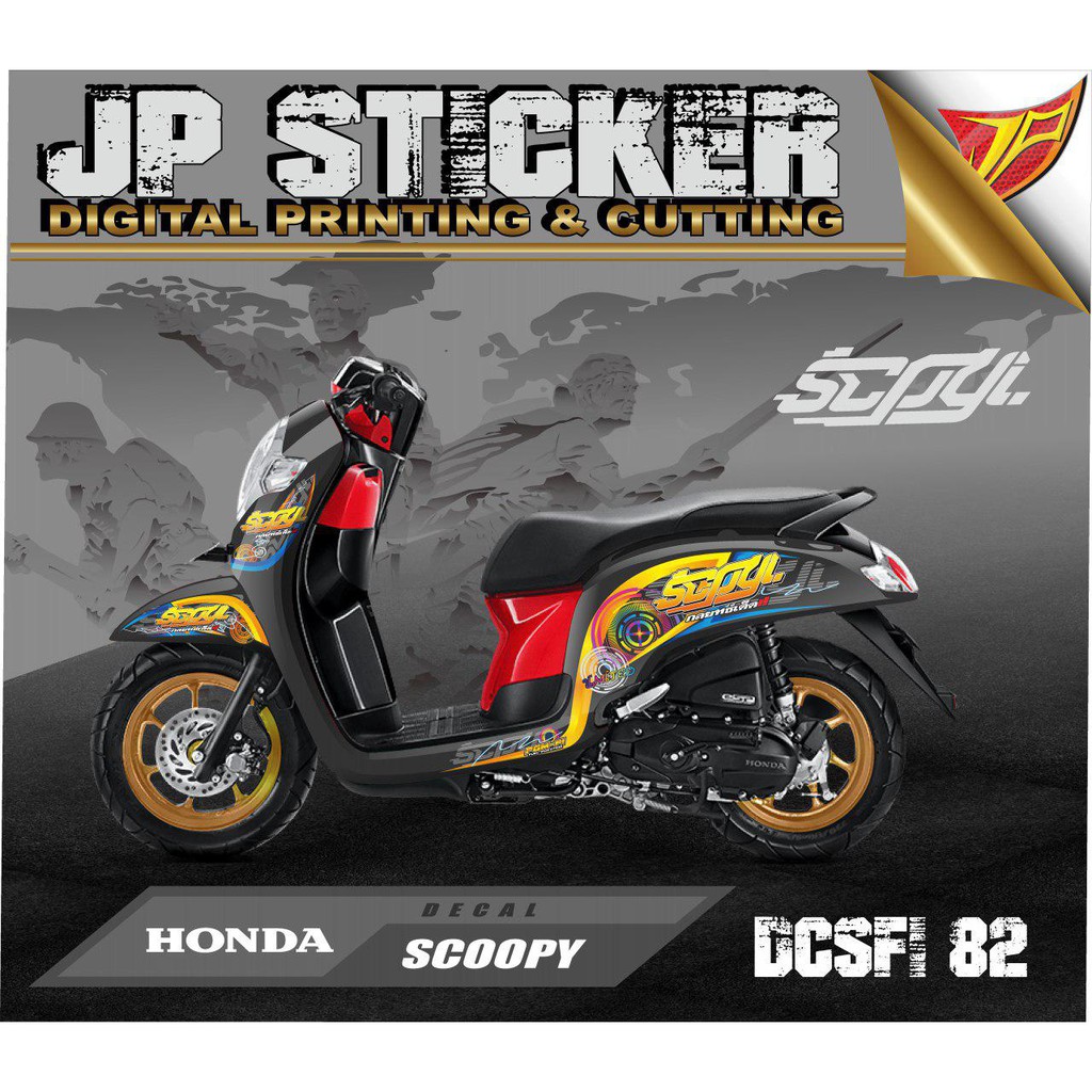 Decal Sticker Atau Full Body Scoopy Fi Desain 082 Shopee Indonesia