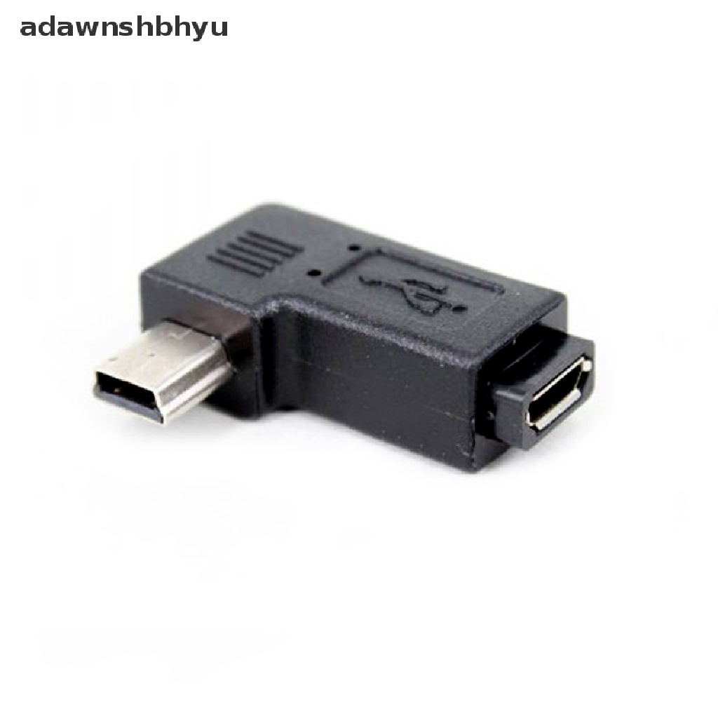 Adawnshbhyu 90derajat Sudut Kanan Kiri Mini USB Type A Male To Micro USB Female Adapter