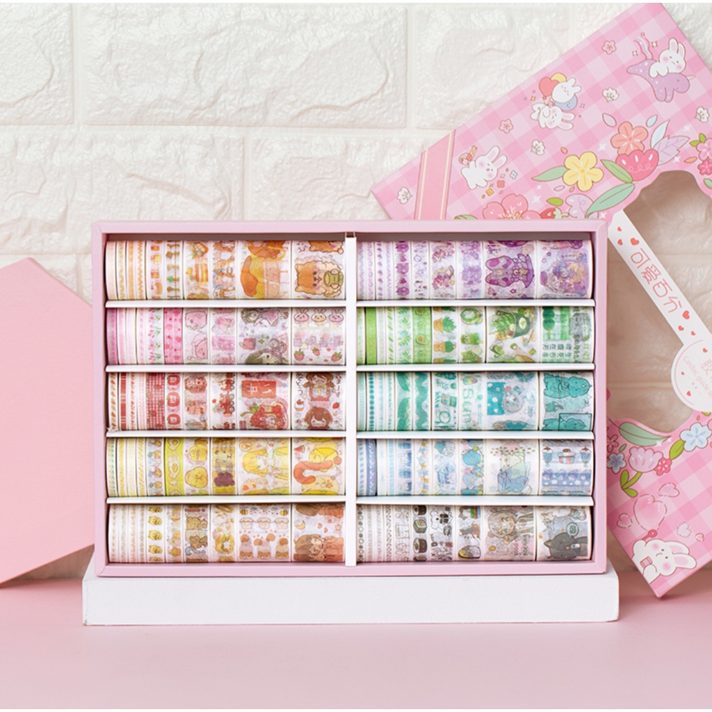 

[SALE] 1 KOTAK WASHI TAPE ISI 100 PCS