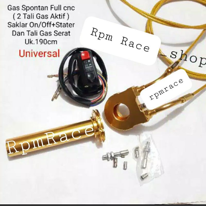 paket Gas spontan full cnc aktif 2 kabel gas serat Ninja250  vixion satria fu cb150 Sonic150