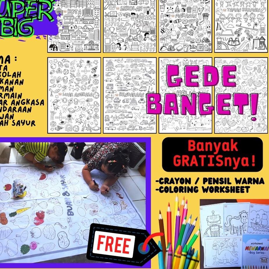 

[KODE PRODUK WF9J77573] KERTAS MEWARNAI JUMBO Poster Mewarnai Raksasa Ukuran Besar Yukitadraw SERI DOODLE RAKSASA | Mainan edukasi kreasi anak kertas mewarna jumbo besar giant coloring sheet crayon