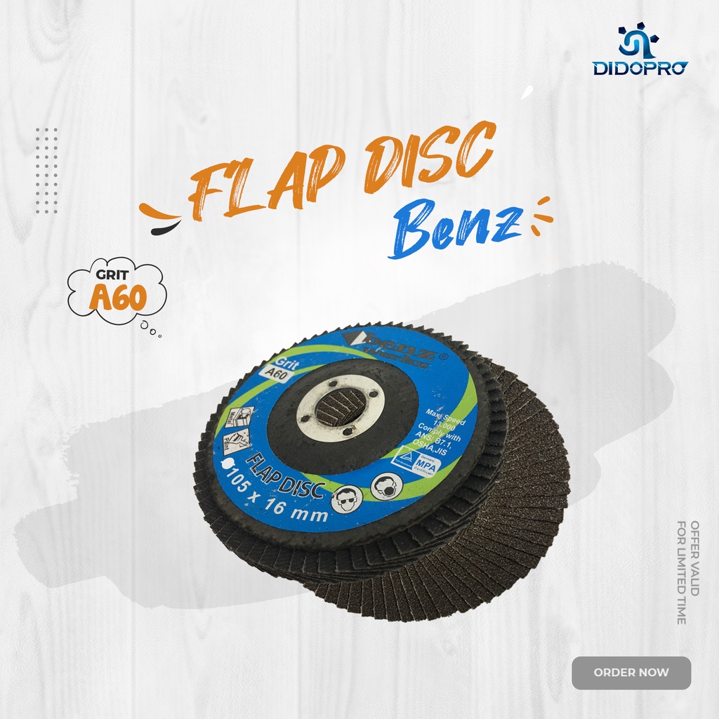 Flap Disc Benz 4” grit 60 / Mata Gerinda Amplas / Amplas Susun