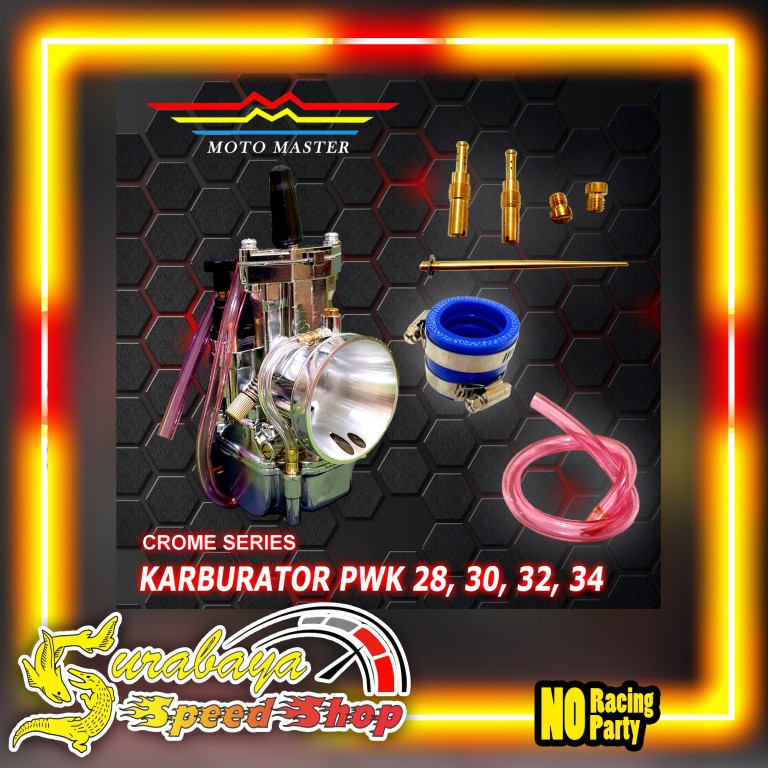 Moto Master Carburator Karburator Carbu Karbu Crom PWK Ukuran 28 30 32 34 Original MOTO MASTER