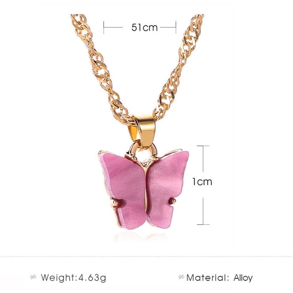 Kalung Kupu-Kupu Nanas Fashion Rantai Klavikula Geometris Liar Lucu Kawaii Pendant