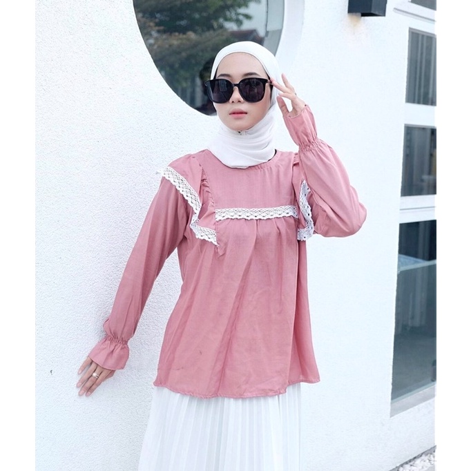 BLOUSE SHERLY / BLOUSE RAYON RENDA / PAKAIAN WANITA KOREAN STYLE