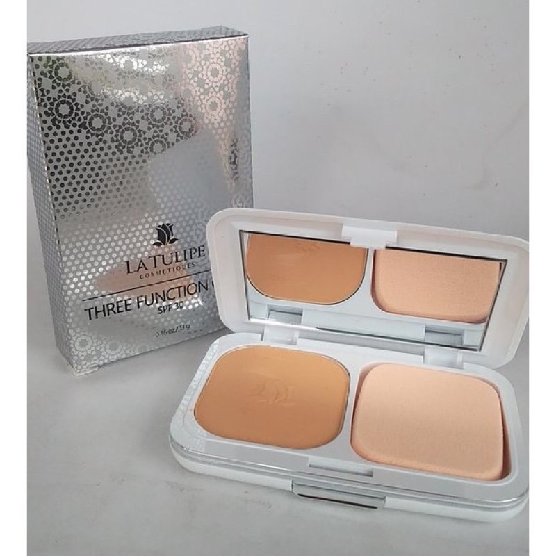 La Tulipe Three Function Cake Latulipe Bedak Padat Compact Powder Alas Bedak Foundation